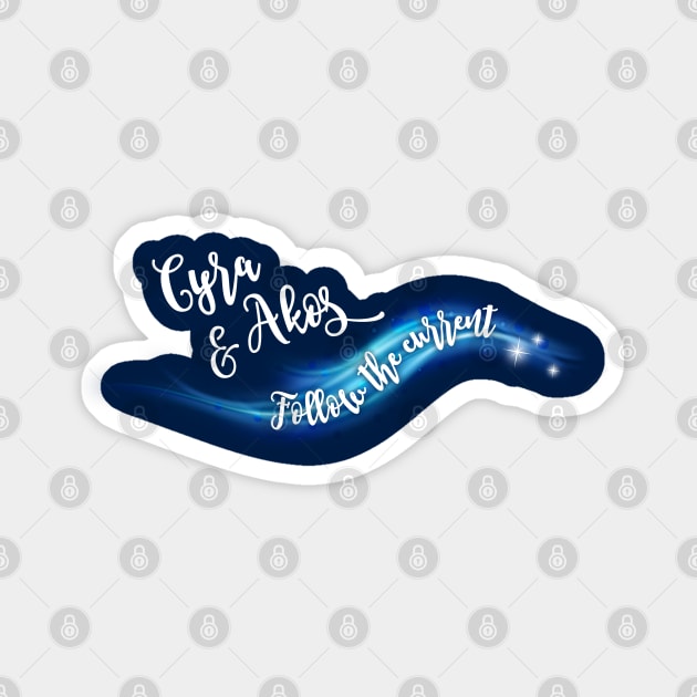 Carve The Mark - Cyra & Akos: Follow The Current Sticker by BadCatDesigns